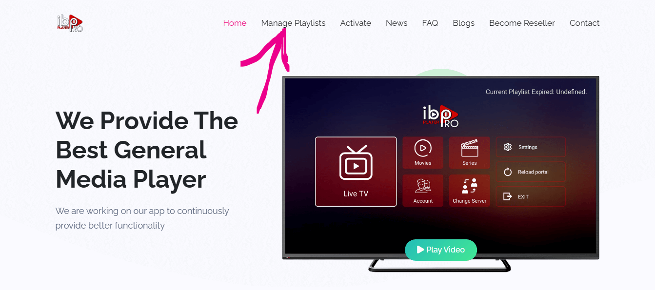 Site officiel IBO Player Pro gestion playlist IPTV