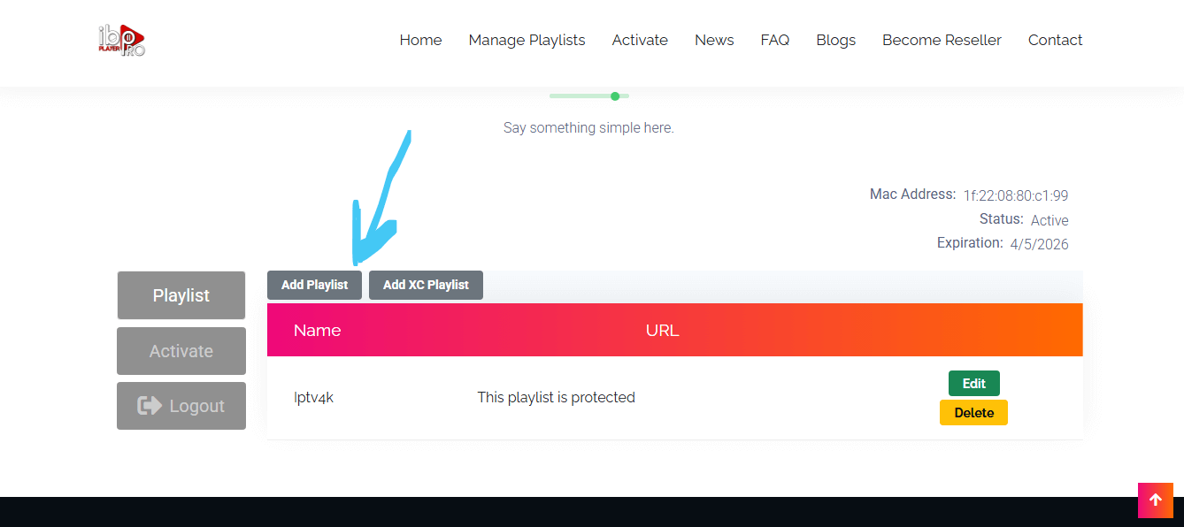 Ajouter playlist M3U IBO Player Pro Smart TV