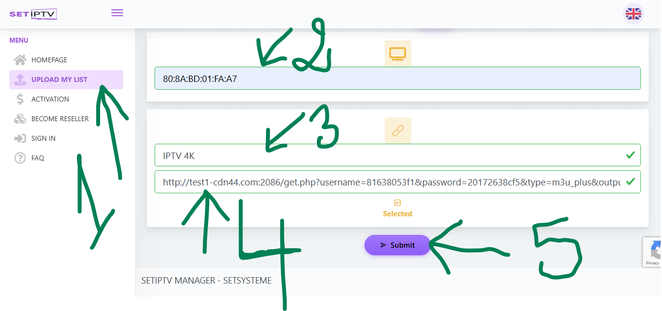 Configuration SET IPTV Samsung Tizen lien M3U http